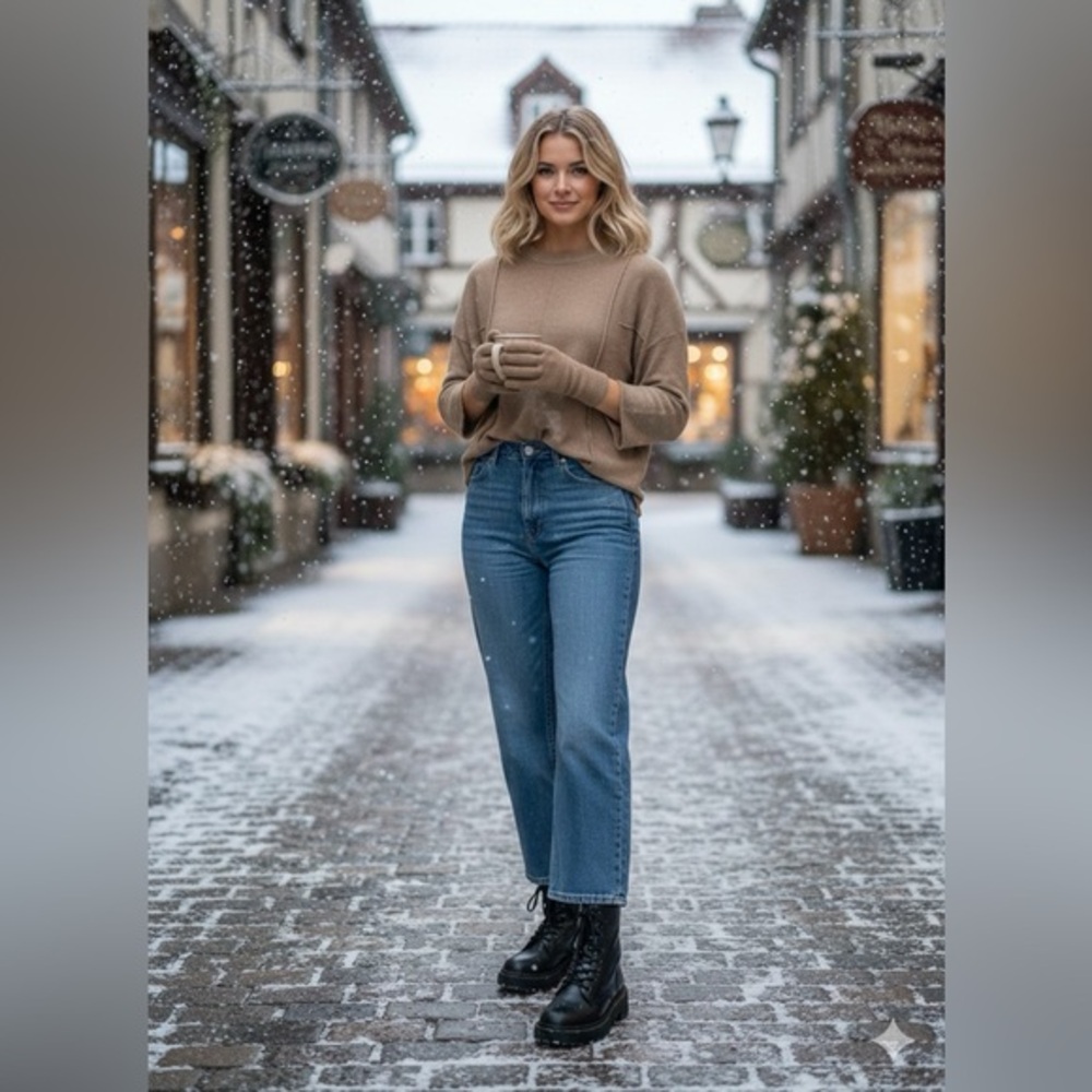 Linea Blu Merino Wool Shrinkage Resistant Sweater Lightweight GUC L